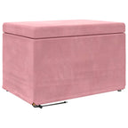 Pouf Rosa 61 x 41 x 40 cm Velluto e Legno Ingegnerizzato