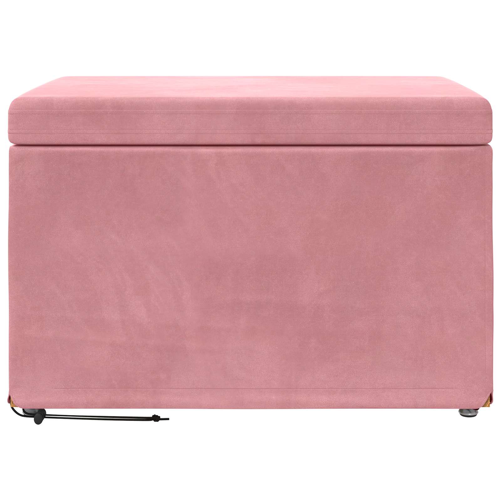 Pouf Rosa 61 x 41 x 40 cm Velluto e Legno Ingegnerizzato