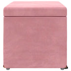 Pouf Rosa 61 x 41 x 40 cm Velluto e Legno Ingegnerizzato