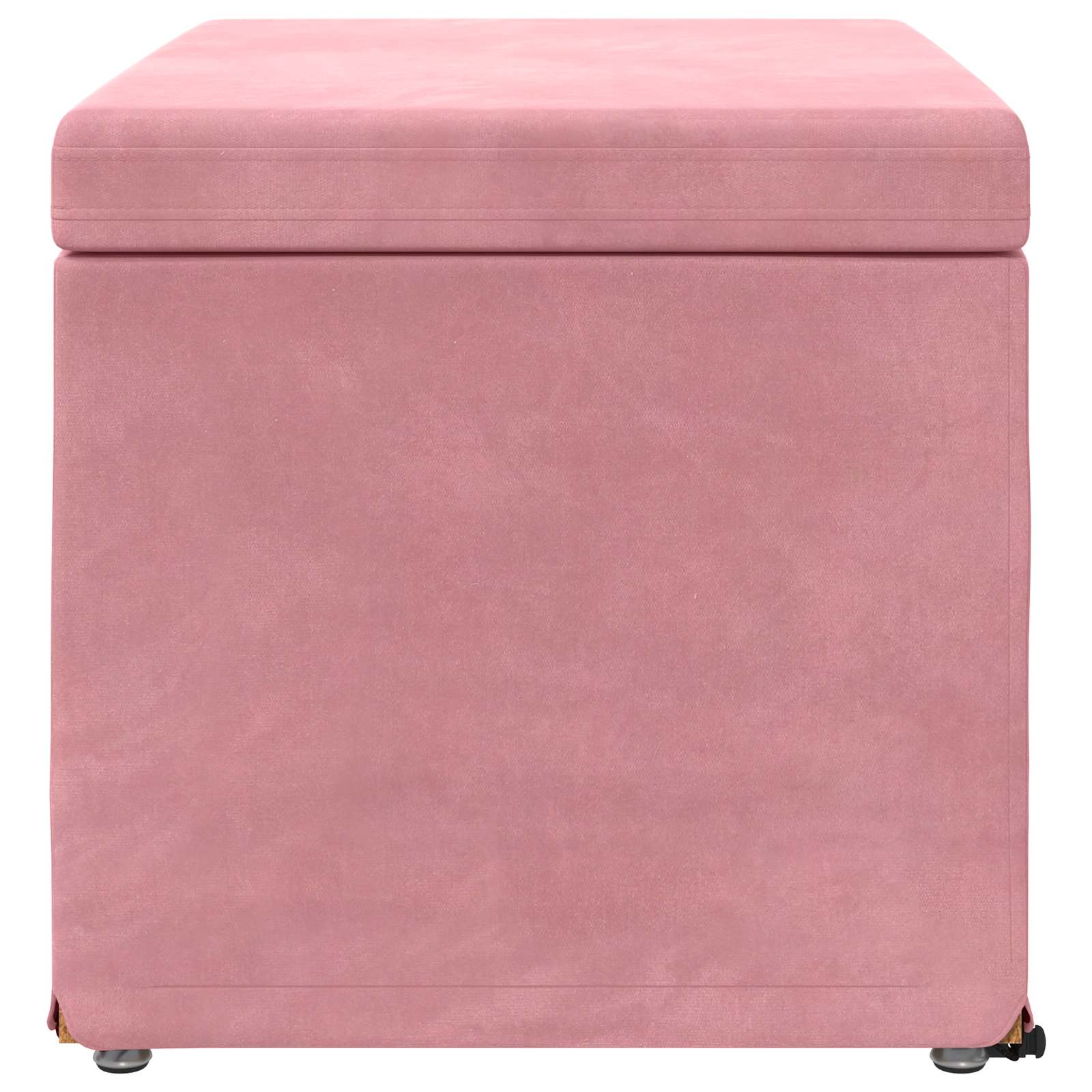 Pouf Rosa 61 x 41 x 40 cm Velluto e Legno Ingegnerizzato