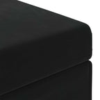 Pouf Nero 61 x 41 x 40 cm Velluto e Legno Ingegnerizzato