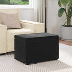 Pouf Nero 61 x 41 x 40 cm Velluto e Legno Ingegnerizzato