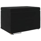 Pouf Nero 61 x 41 x 40 cm Velluto e Legno Ingegnerizzato