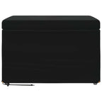 Pouf Nero 61 x 41 x 40 cm Velluto e Legno Ingegnerizzato