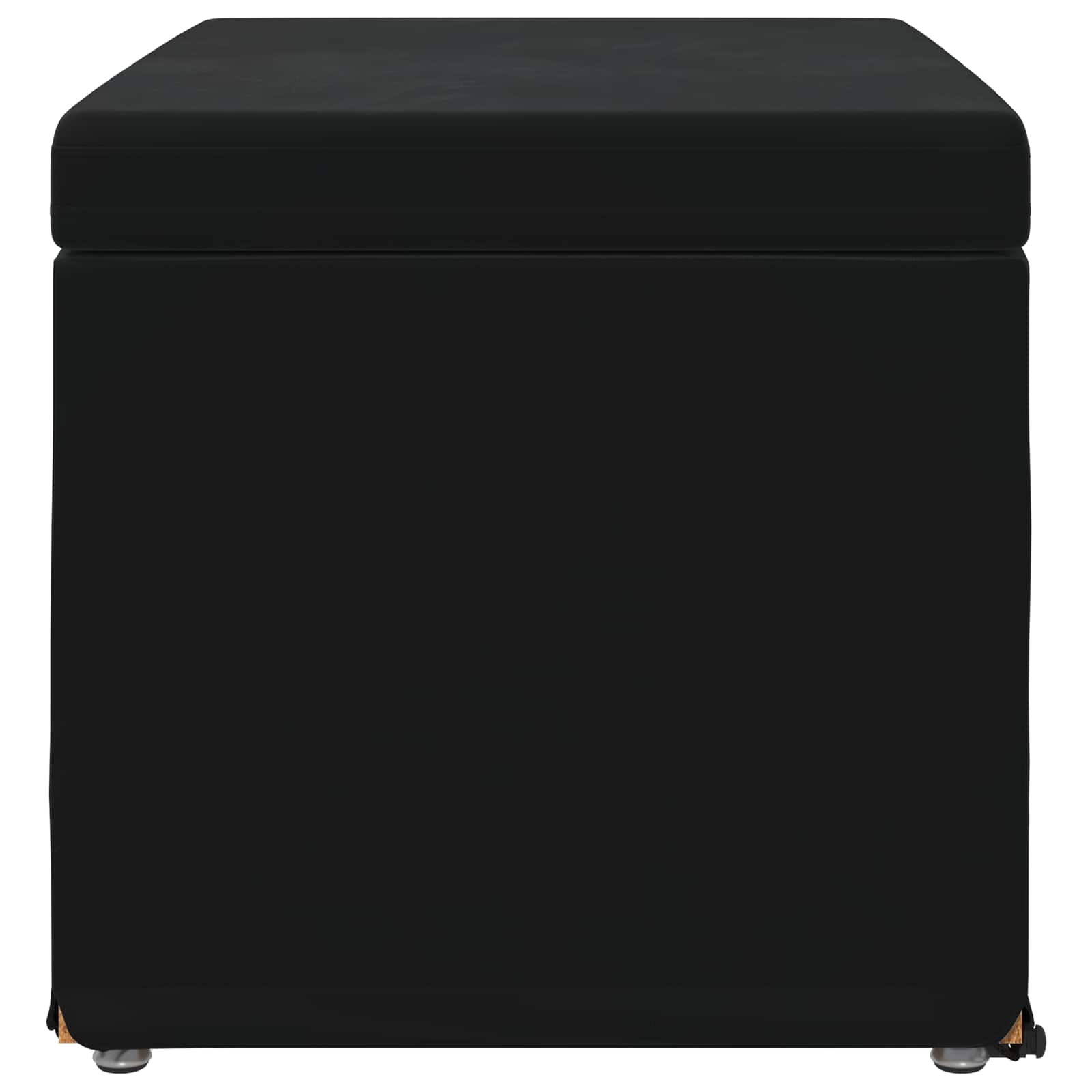 Pouf Nero 61 x 41 x 40 cm Velluto e Legno Ingegnerizzato