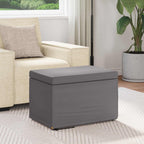Pouf Grigio Pelle Sintetica e Legno Ingegnerizzato
