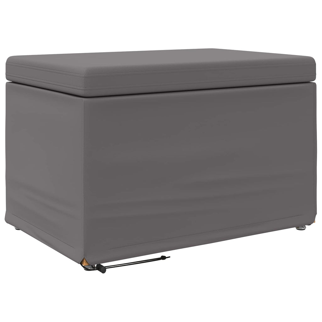 Pouf Grigio Pelle Sintetica e Legno Ingegnerizzato