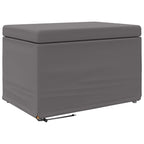 Pouf Grigio Pelle Sintetica e Legno Ingegnerizzato