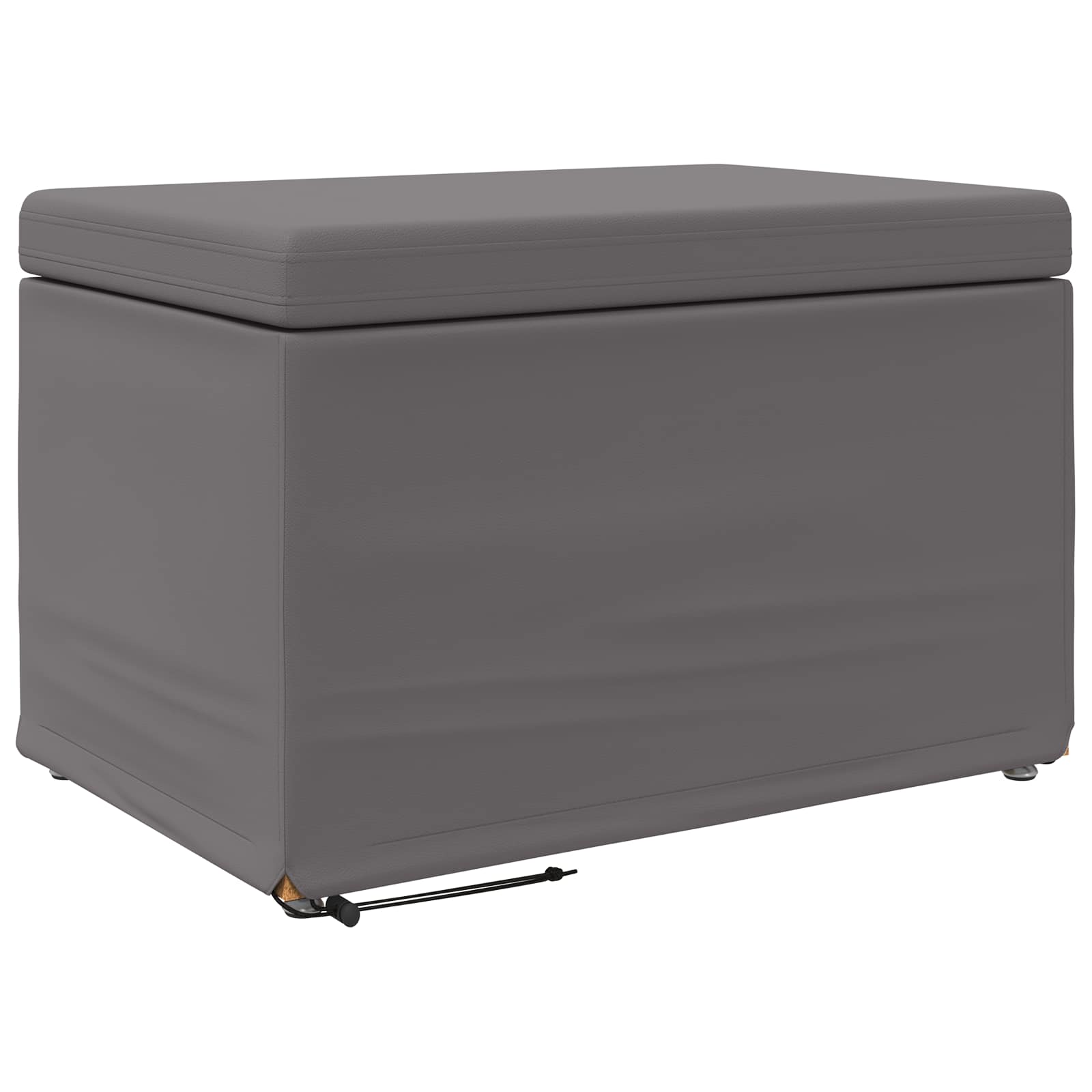 Pouf Grigio Pelle Sintetica e Legno Ingegnerizzato