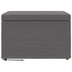 Pouf Grigio Pelle Sintetica e Legno Ingegnerizzato