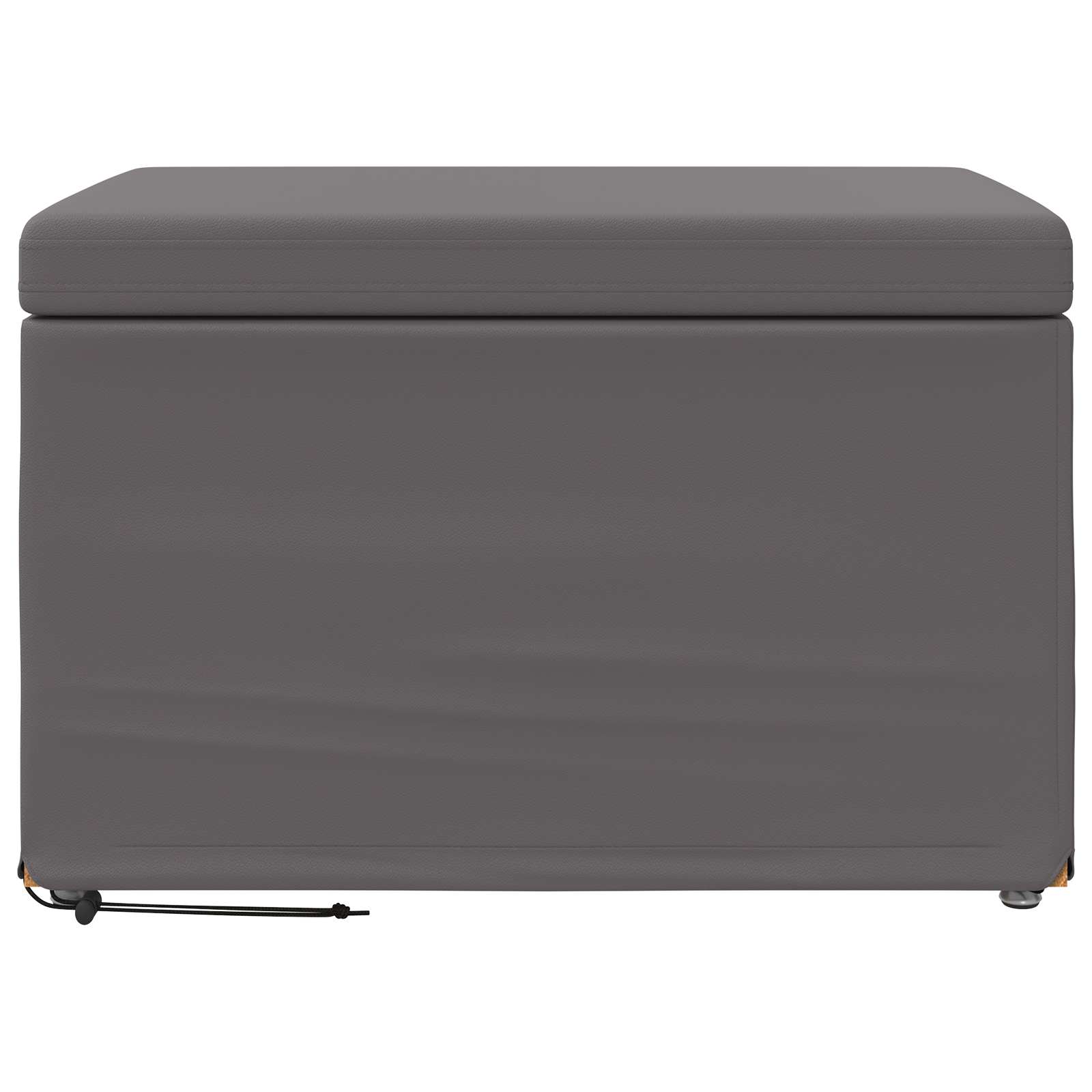 Pouf Grigio Pelle Sintetica e Legno Ingegnerizzato