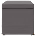 Pouf Grigio Pelle Sintetica e Legno Ingegnerizzato