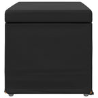 Pouf Nero Pelle Sintetica e Legno Ingegnerizzato