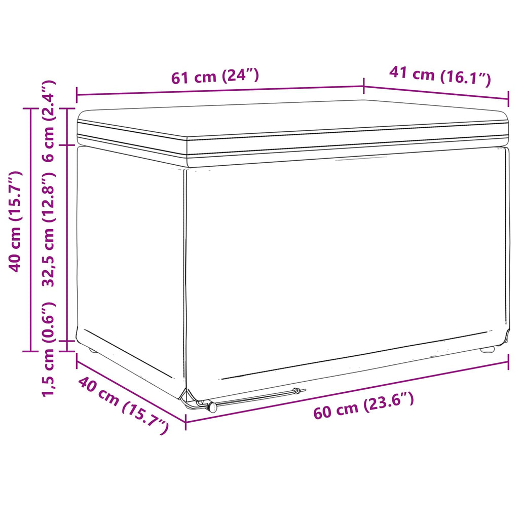 Pouf Nero Pelle Sintetica e Legno Ingegnerizzato