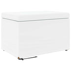 Pouf Bianco Pelle Sintetica e Legno Ingegnerizzato