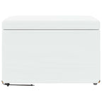 Pouf Bianco Pelle Sintetica e Legno Ingegnerizzato