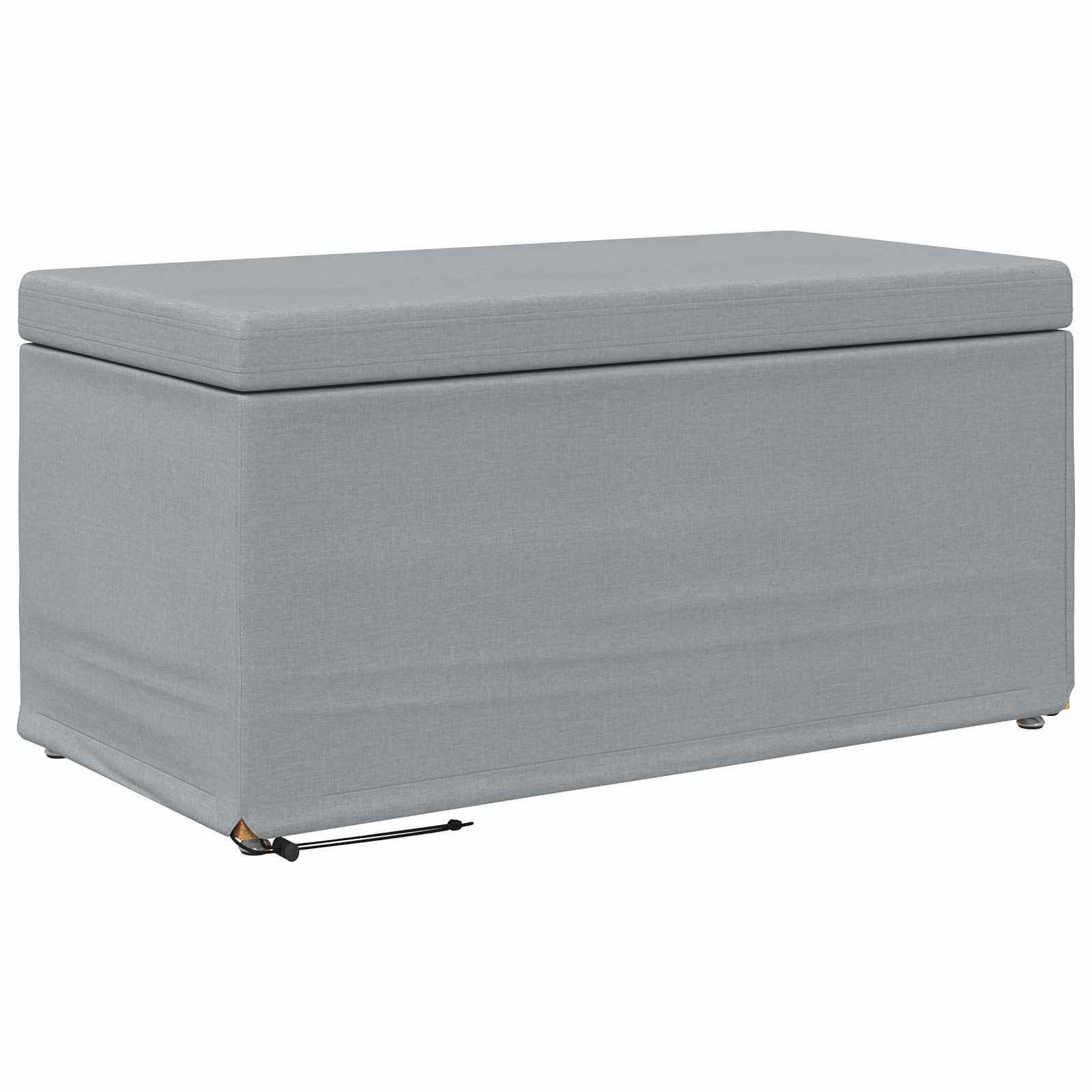 Pouf Grigio chiaro Tessuto e Legno Ingegnerizzato