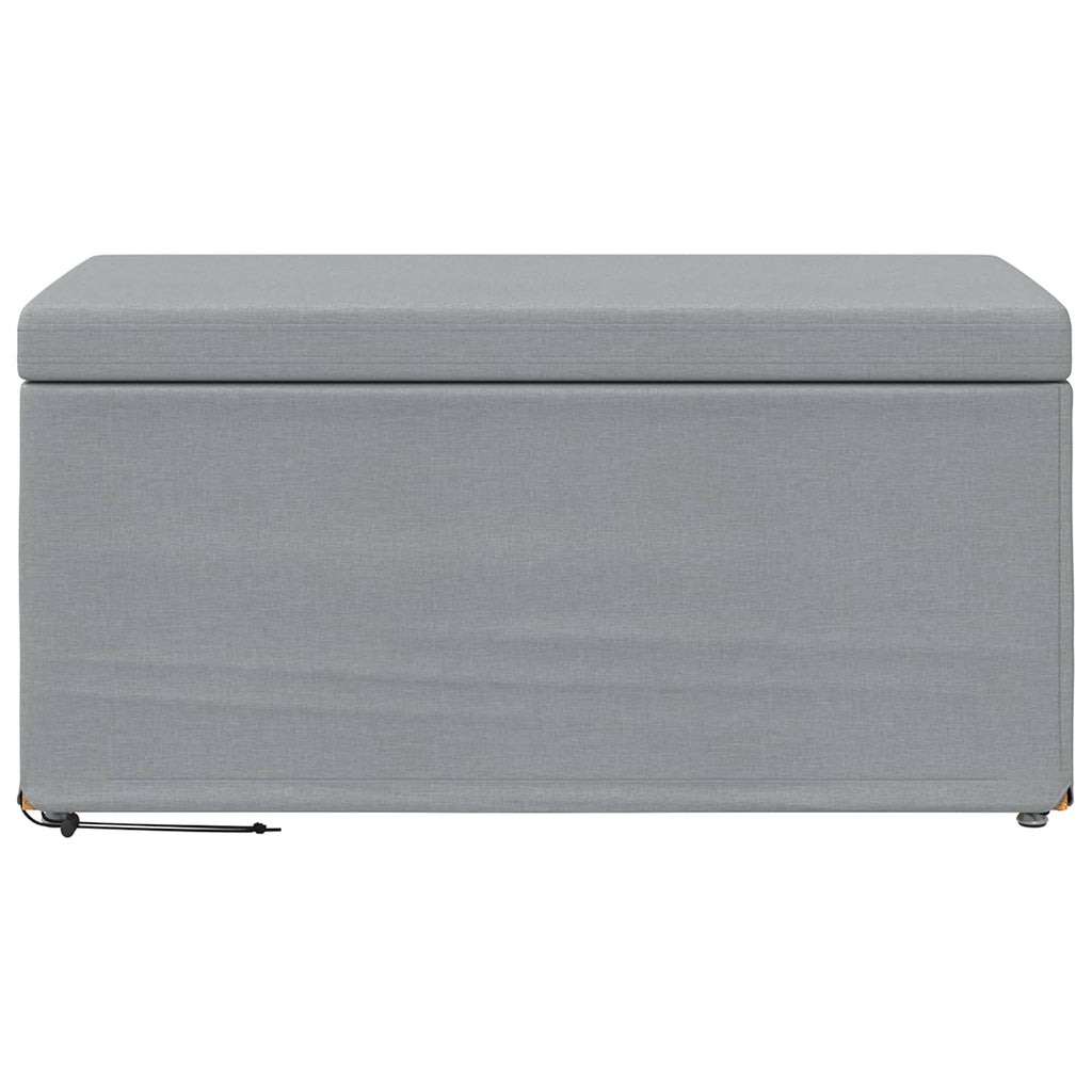 Pouf Grigio chiaro Tessuto e Legno Ingegnerizzato