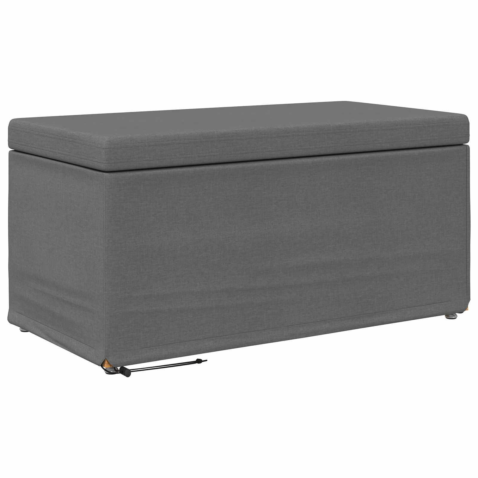 Pouf Grigio scuro Tessuto e Legno Ingegnerizzato