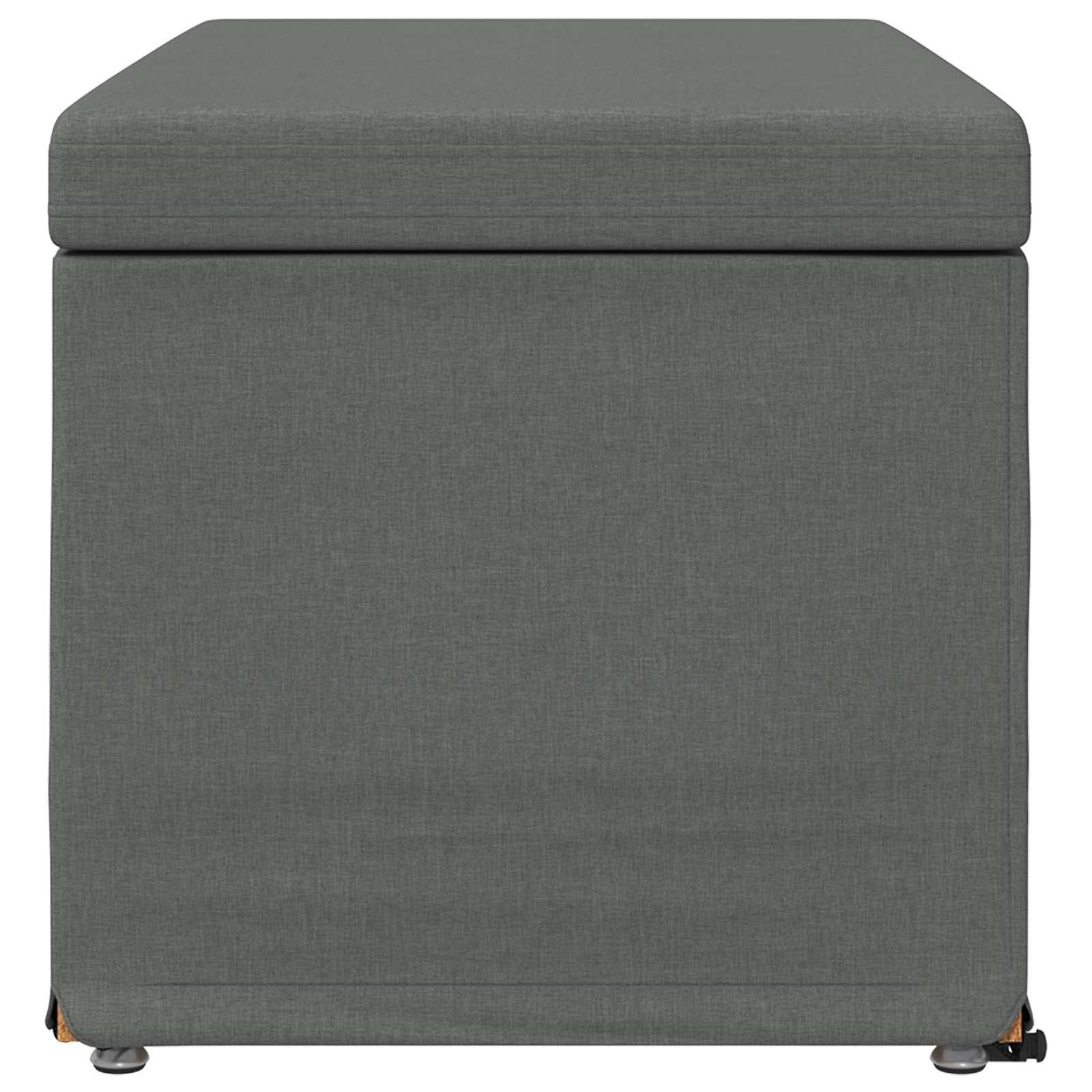 Pouf Grigio scuro Tessuto e Legno Ingegnerizzato