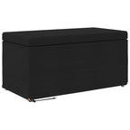 Pouf Nero 81 x 41 x 40 cm Tessuto e Legno Ingegnerizzato