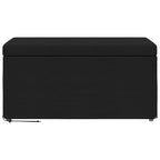 Pouf Nero 81 x 41 x 40 cm Tessuto e Legno Ingegnerizzato