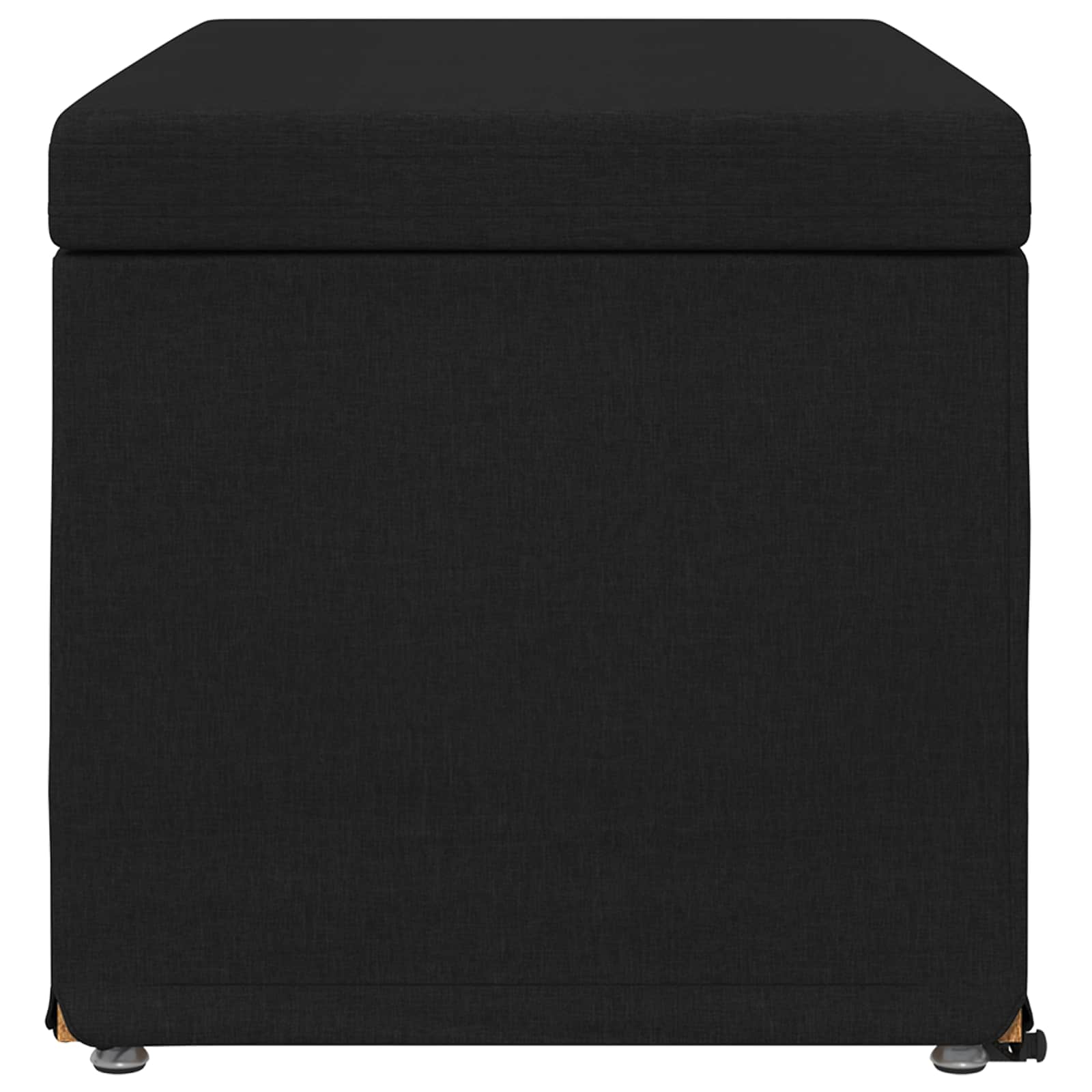 Pouf Nero 81 x 41 x 40 cm Tessuto e Legno Ingegnerizzato