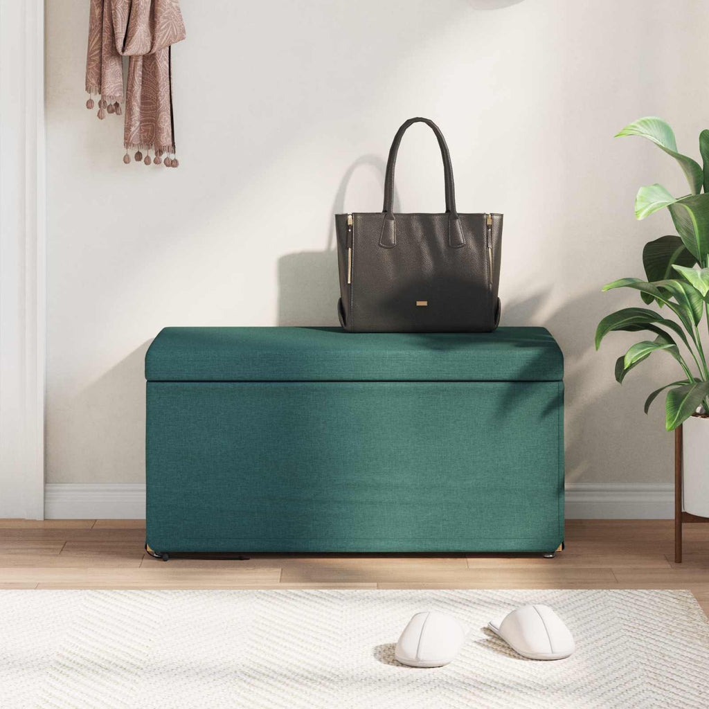 Pouf Verde Scuro 81 x 41 x 40 cm Tessuto e Legno Ingegnerizzato