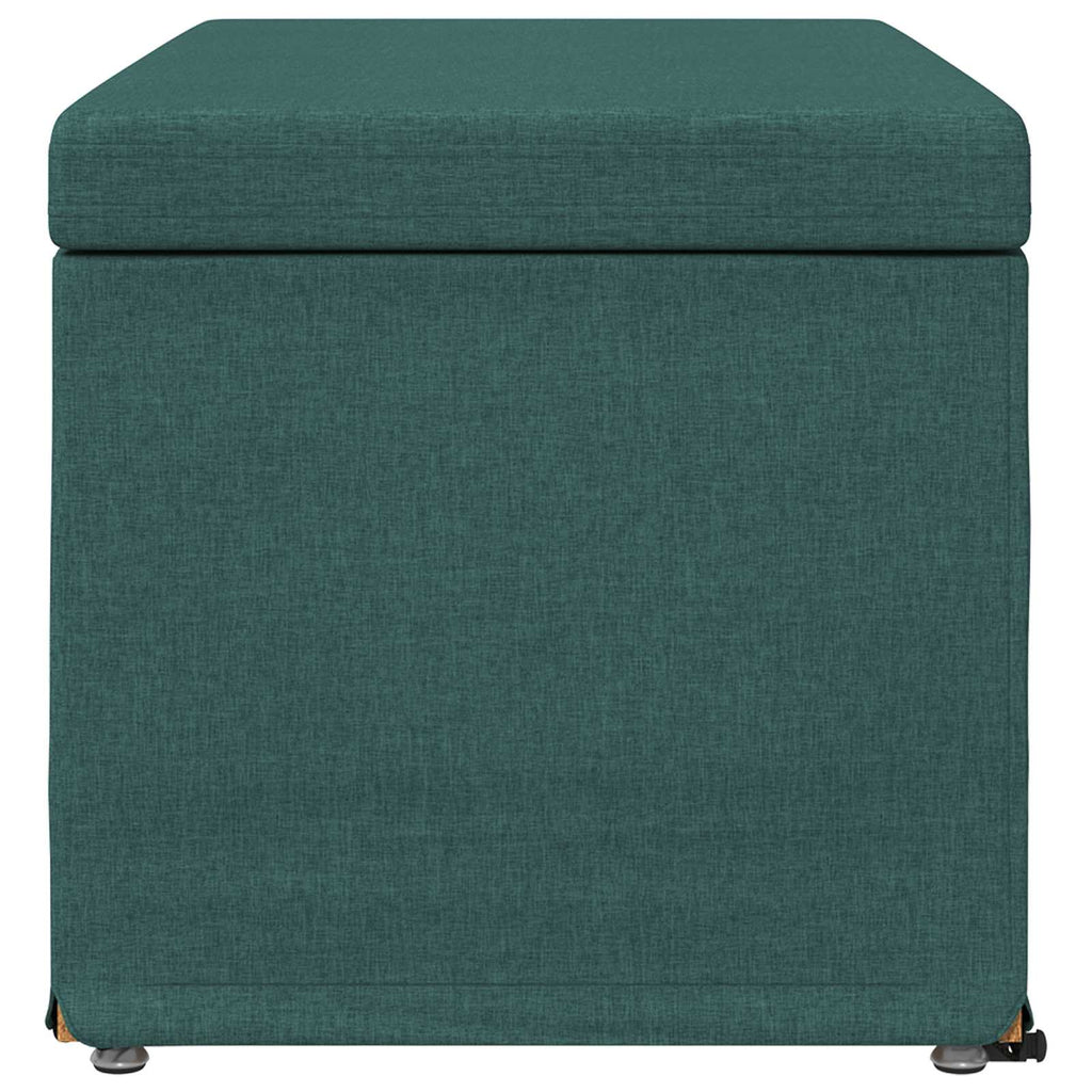 Pouf Verde Scuro 81 x 41 x 40 cm Tessuto e Legno Ingegnerizzato
