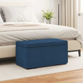 Pouf Blu 81 x 41 x 40 cm Tessuto e Legno Ingegnerizzato
