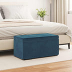 Pouf Blu 81 x 41 x 40 cm Velluto e Legno Ingegnerizzato