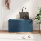 Pouf Blu 81 x 41 x 40 cm Velluto e Legno Ingegnerizzato