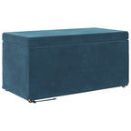 Pouf Blu 81 x 41 x 40 cm Velluto e Legno Ingegnerizzato