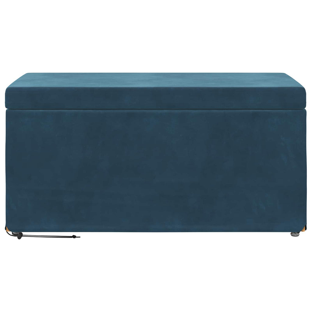 Pouf Blu 81 x 41 x 40 cm Velluto e Legno Ingegnerizzato