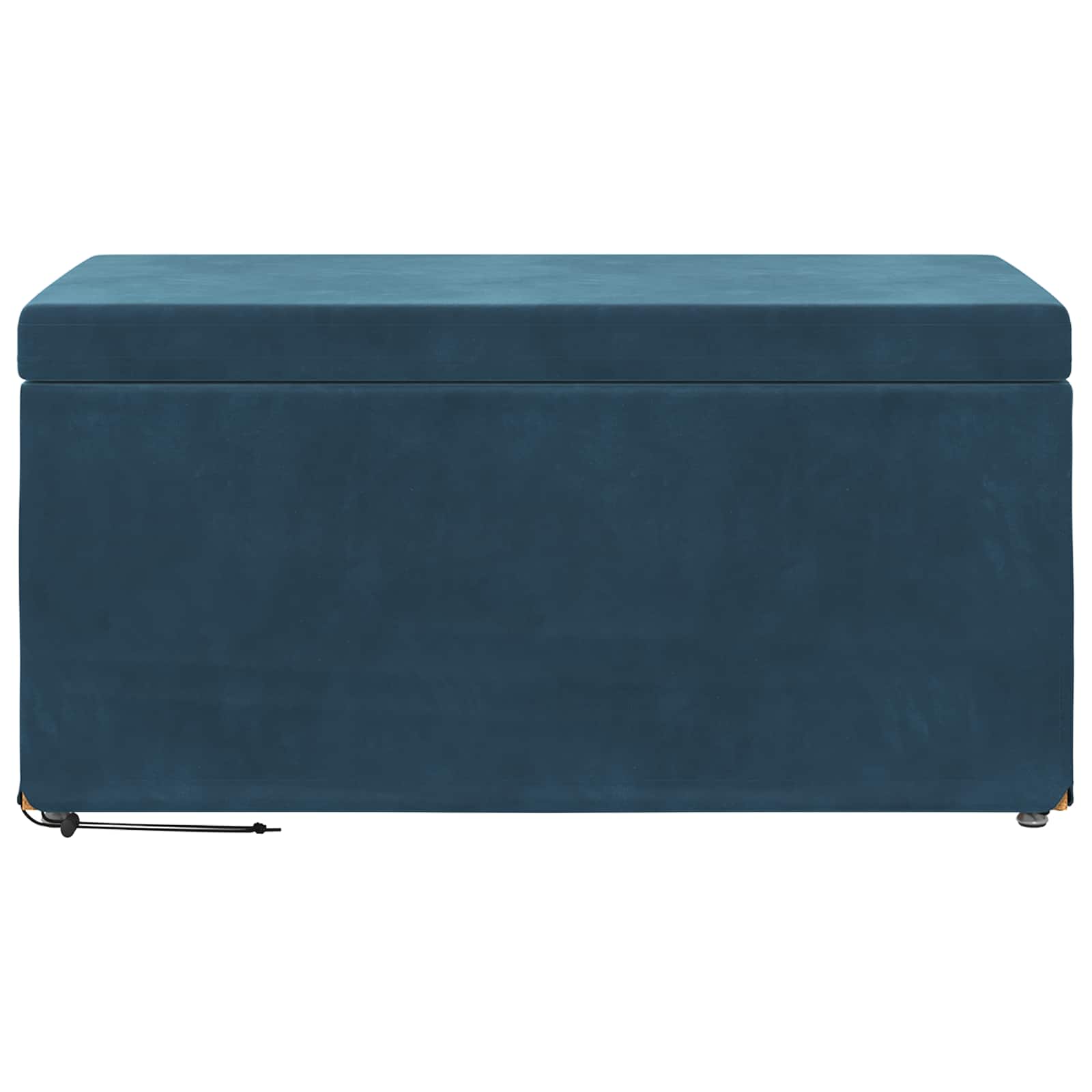 Pouf Blu 81 x 41 x 40 cm Velluto e Legno Ingegnerizzato