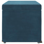 Pouf Blu 81 x 41 x 40 cm Velluto e Legno Ingegnerizzato
