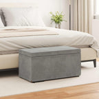 Pouf Grigio chiaro Velluto e Legno Ingegnerizzato