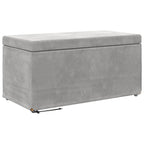Pouf Grigio chiaro Velluto e Legno Ingegnerizzato
