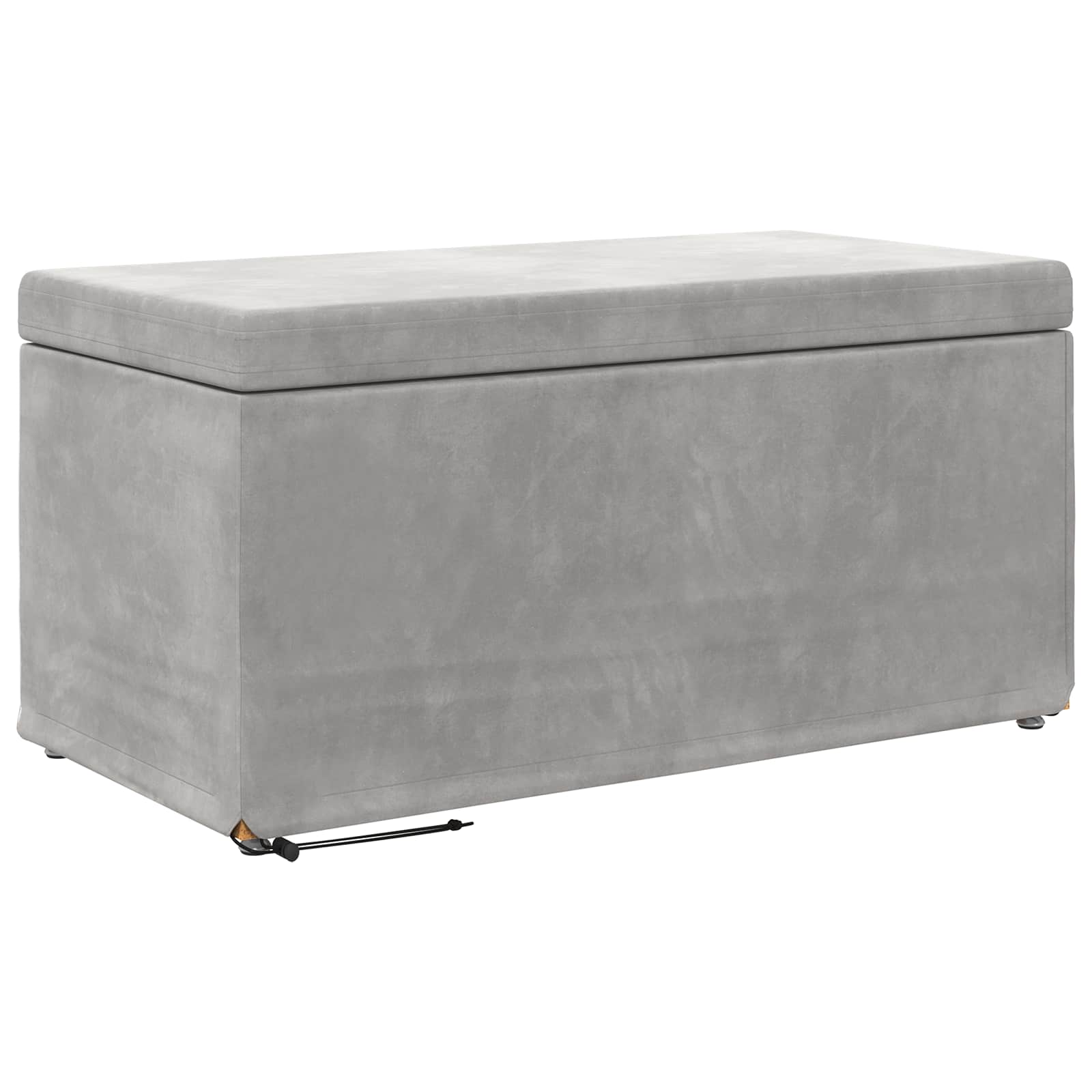 Pouf Grigio chiaro Velluto e Legno Ingegnerizzato