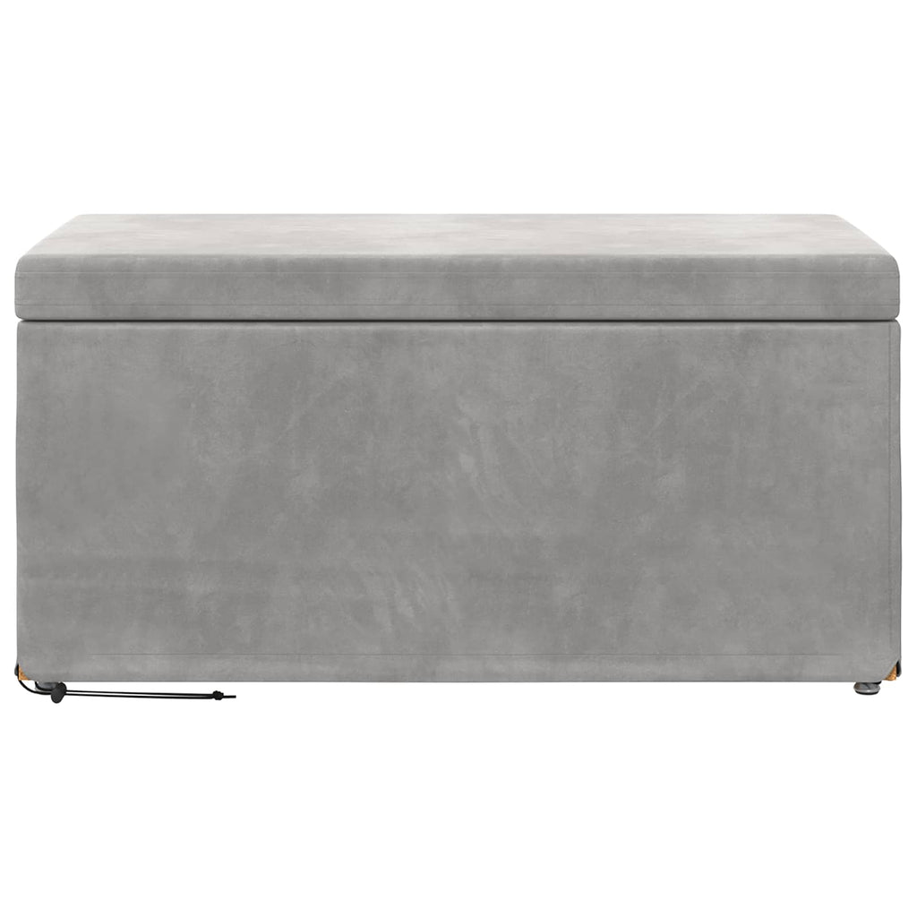 Pouf Grigio chiaro Velluto e Legno Ingegnerizzato
