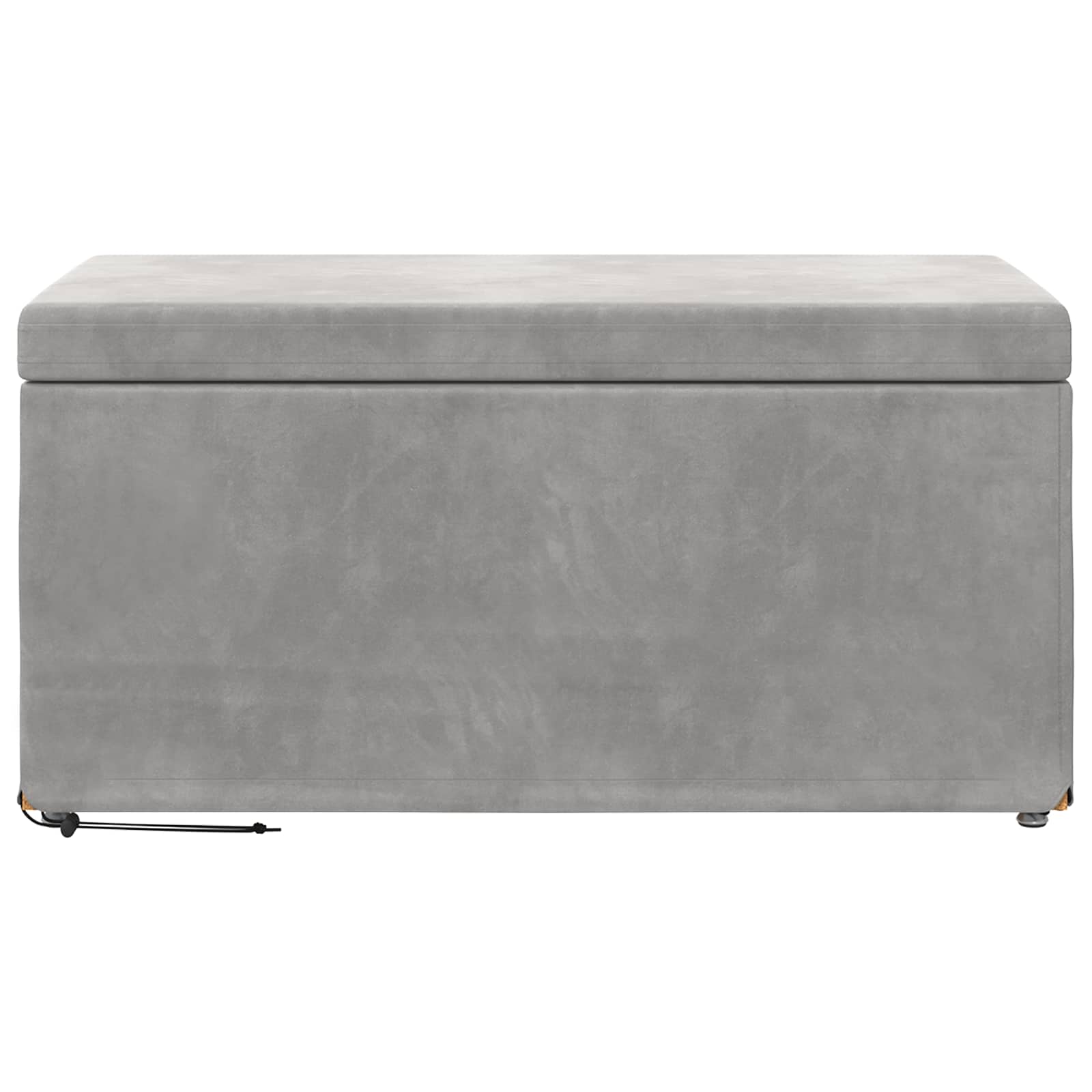 Pouf Grigio chiaro Velluto e Legno Ingegnerizzato