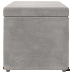 Pouf Grigio chiaro Velluto e Legno Ingegnerizzato