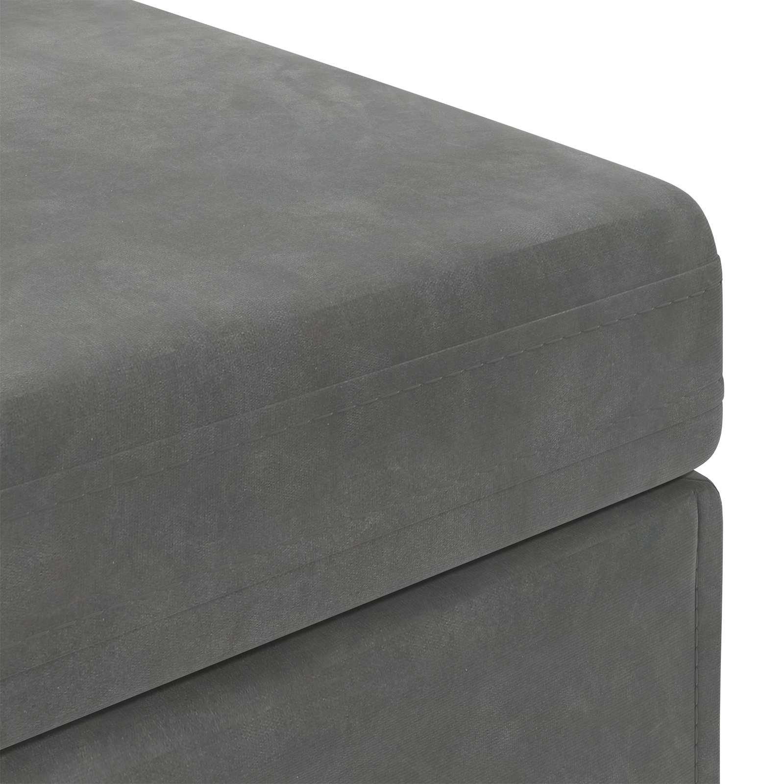 Pouf Grigio scuro Velluto e Legno Ingegnerizzato