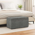 Pouf Grigio scuro Velluto e Legno Ingegnerizzato