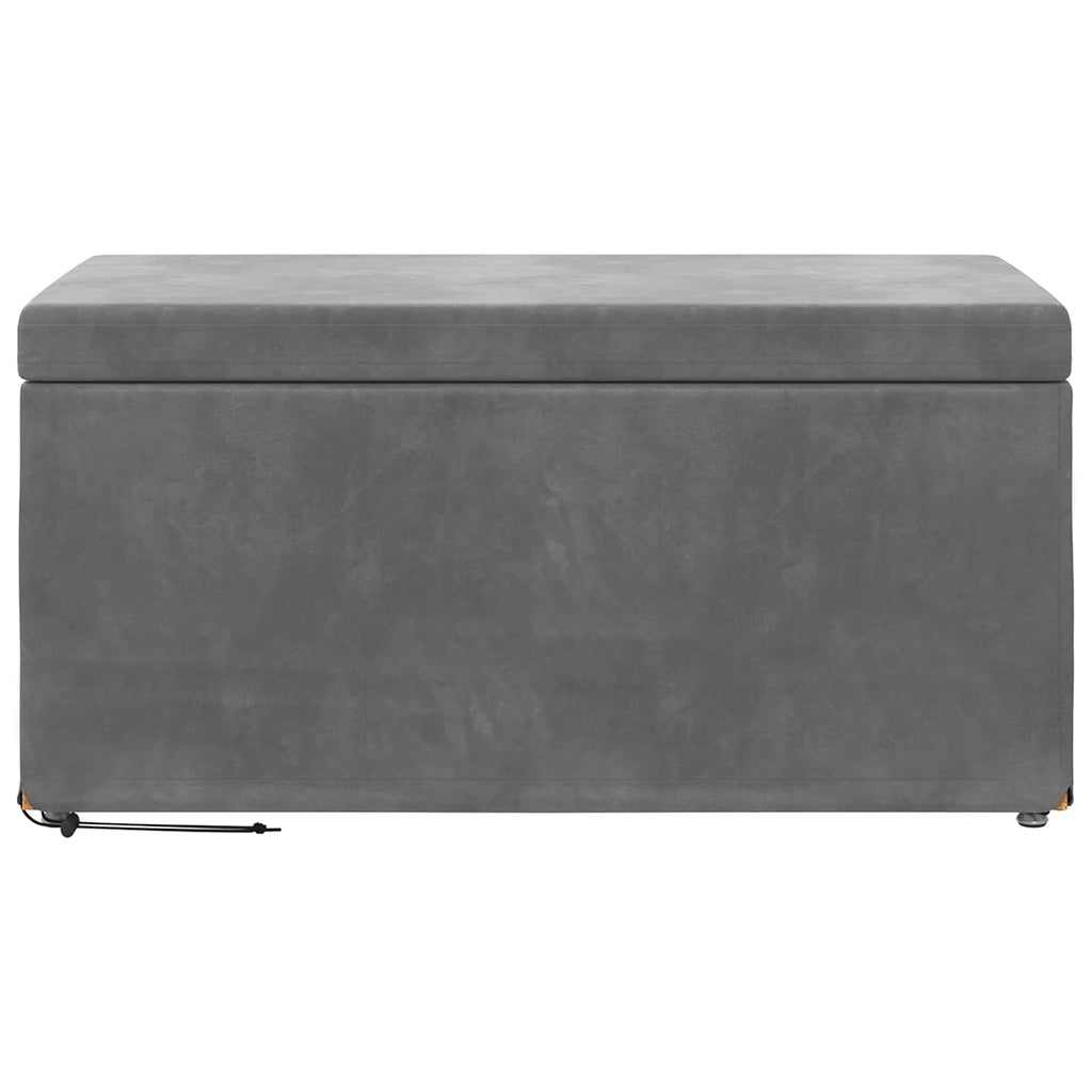 Pouf Grigio scuro Velluto e Legno Ingegnerizzato