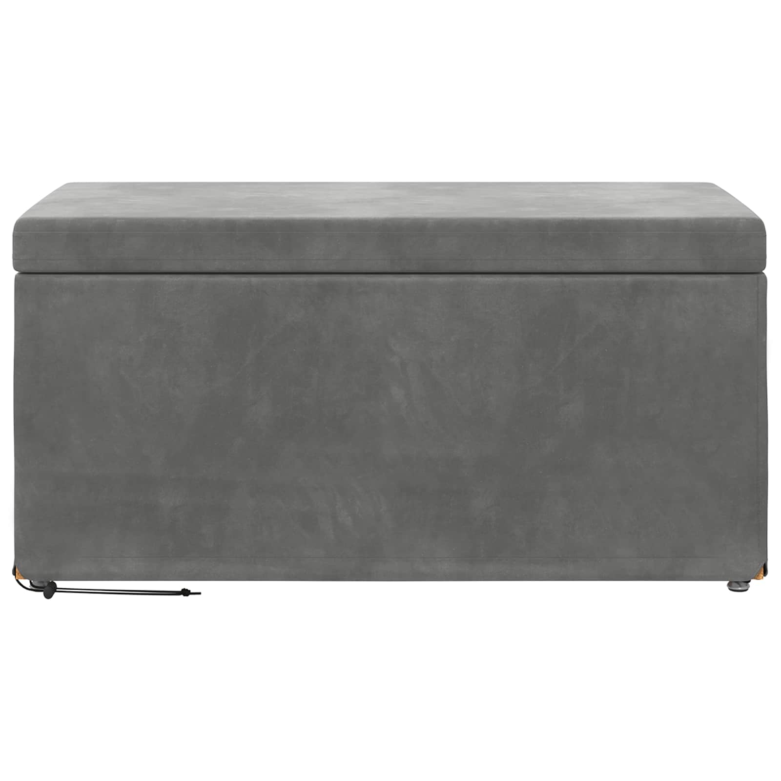 Pouf Grigio scuro Velluto e Legno Ingegnerizzato