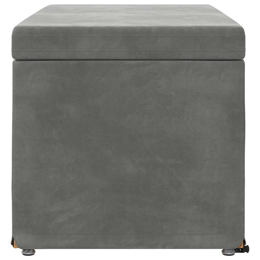 Pouf Grigio scuro Velluto e Legno Ingegnerizzato