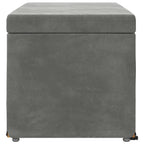Pouf Grigio scuro Velluto e Legno Ingegnerizzato