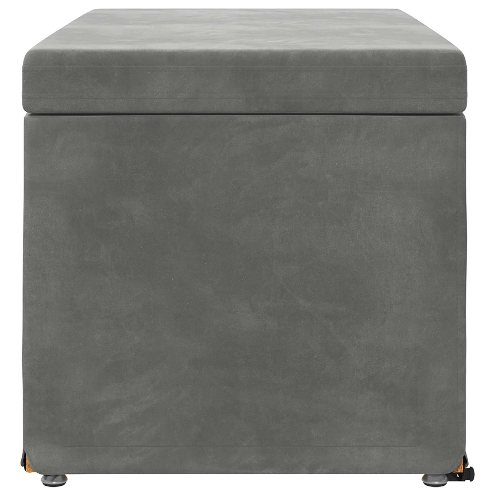 Pouf Grigio scuro Velluto e Legno Ingegnerizzato