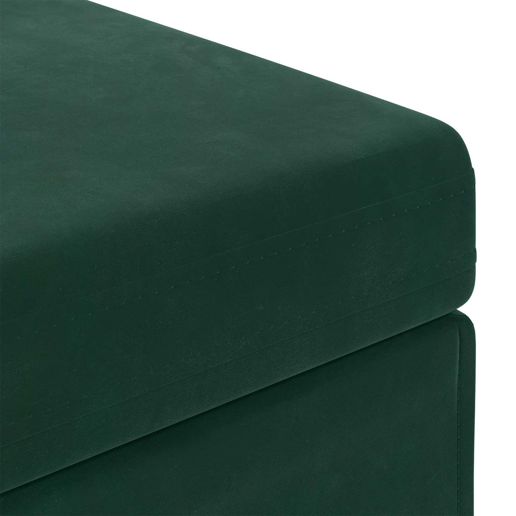 Pouf Verde Scuro 81 x 41 x 40 cm Velluto e Legno Ingegnerizzato